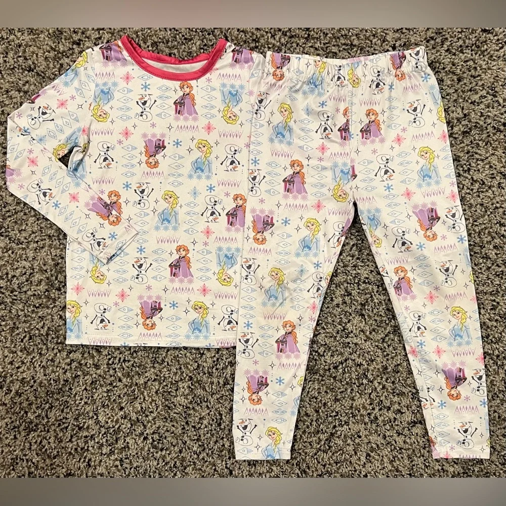 Disney Frozen Elsa Anna Olaf Cuddl Duds Long-Sleeve & Pants Pajama Set, 2T/3T